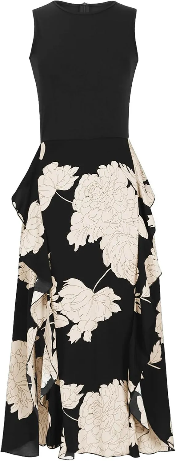 Maxi Boho Sun dresseses for Women 2024 Elegant Sleeveless Split Beach Long Flowy Dress Casual Summer Floral Dresses