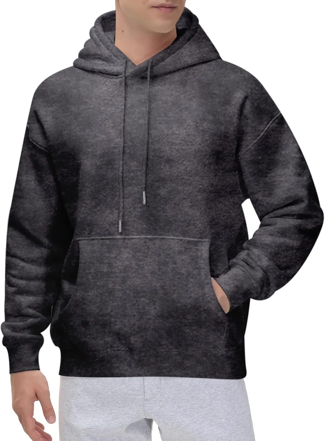Mens Acid Wash Hoodie Oversized Vintage Hoodies Cotton Hooded Sweatshirt Retro Baggy Basic Pullover Streetwear Top