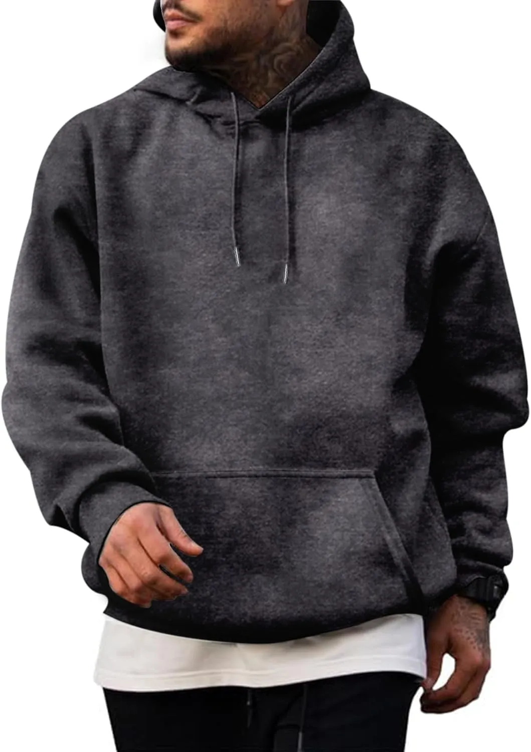 Mens Acid Wash Hoodie Oversized Vintage Hoodies Cotton Hooded Sweatshirt Retro Baggy Basic Pullover Streetwear Top