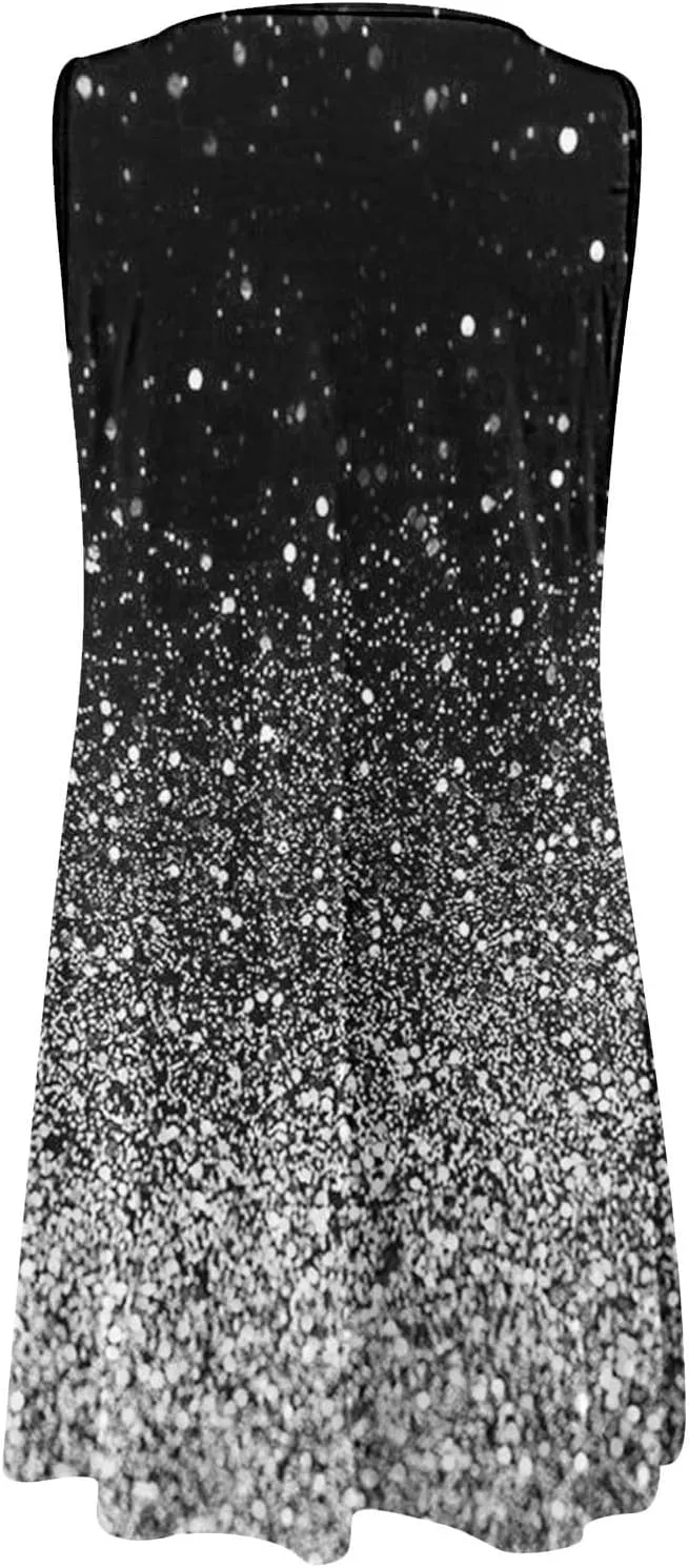 Midi Dresses for Women Summer Casual Vintage Floral Print Hollow Out Bohemian Dress Elegant Sleeveless Boho Dresses