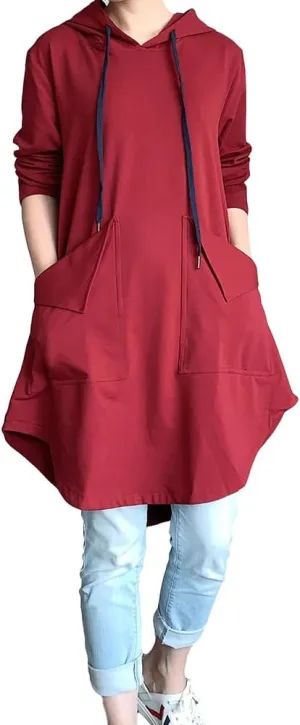 Minibee Women's Hoodies Oversized Sweatshirt Dress Long Sleeve Casual Tunic Pullover with Pockets