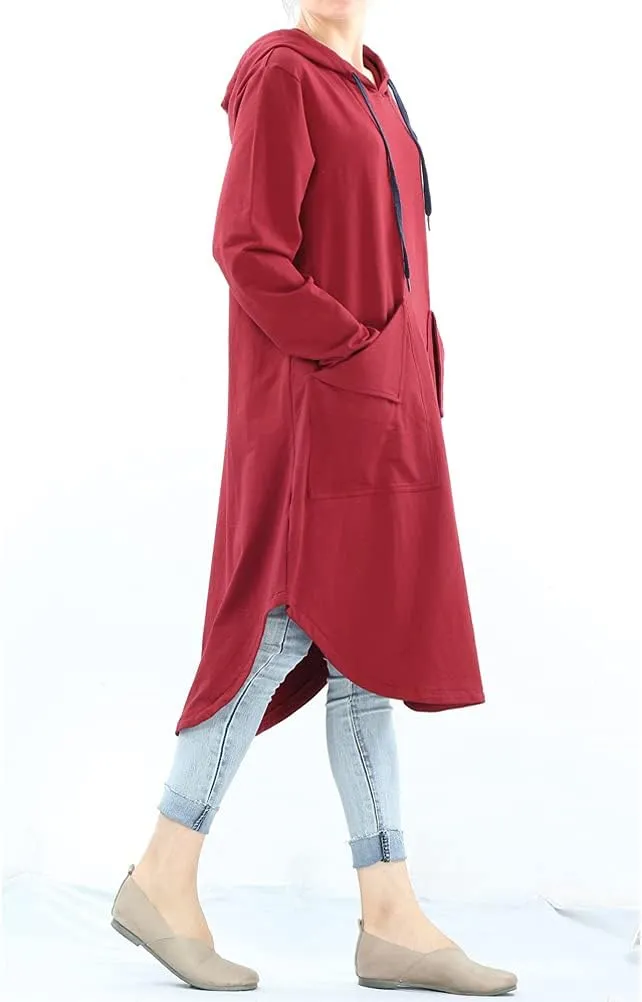 Minibee Women's Hoodies Oversized Sweatshirt Dress Long Sleeve Casual Tunic Pullover with Pockets