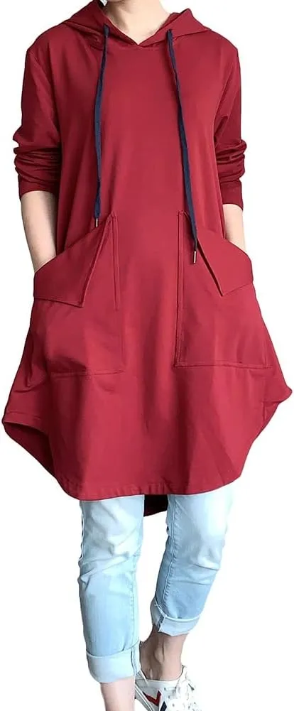 Minibee Women's Hoodies Oversized Sweatshirt Dress Long Sleeve Casual Tunic Pullover with Pockets