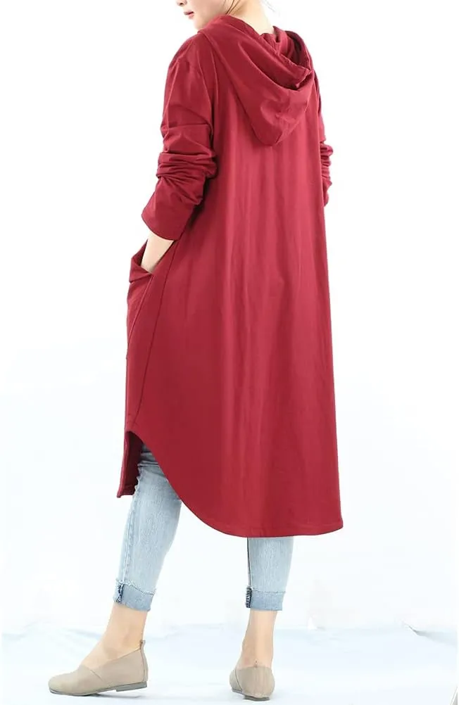 Minibee Women's Hoodies Oversized Sweatshirt Dress Long Sleeve Casual Tunic Pullover with Pockets