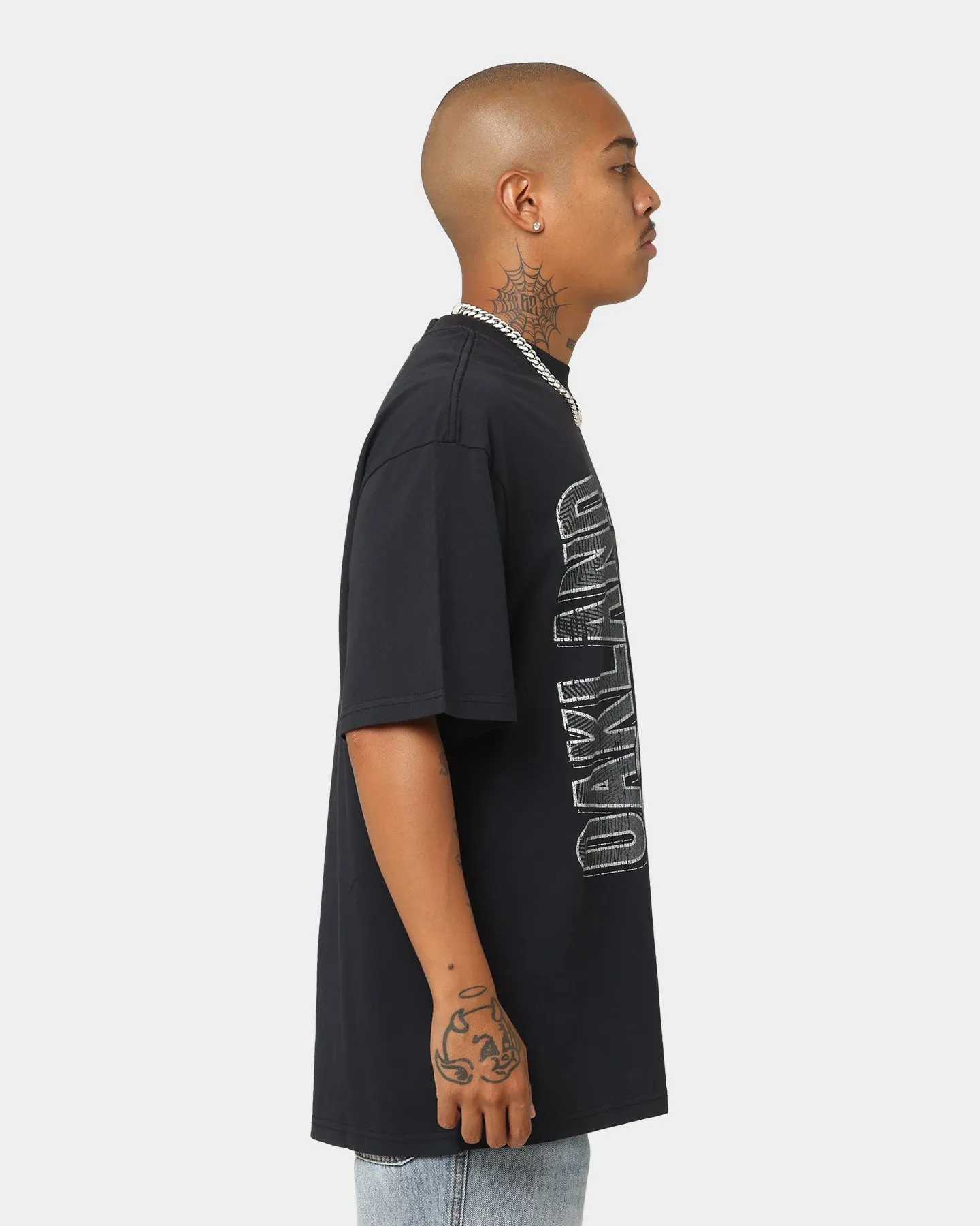 Mitchell & Ness Oakland Raiders Vintage Zig Zag T-Shirt Faded Black