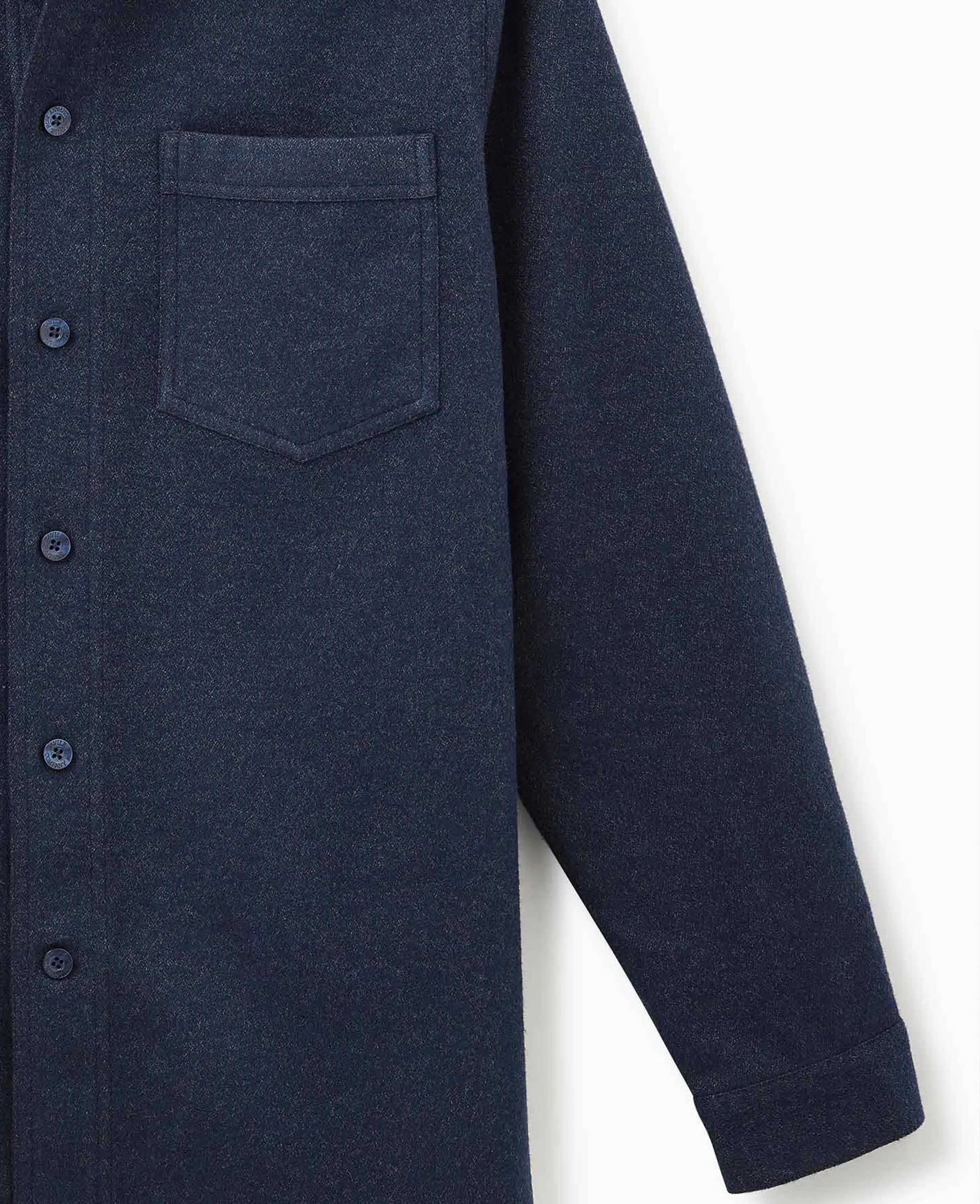 Navy Brushed Cotton Overshirt
