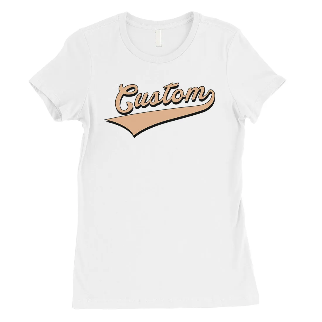 Orange College Swoosh Classic Cool Womens Personalized T-Shirt Gift