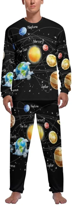 Oyihfvs Men's Pajama Set, Long Loungewear PJ Set, 2PCs Sleepwear Top & Bottom S-2XL