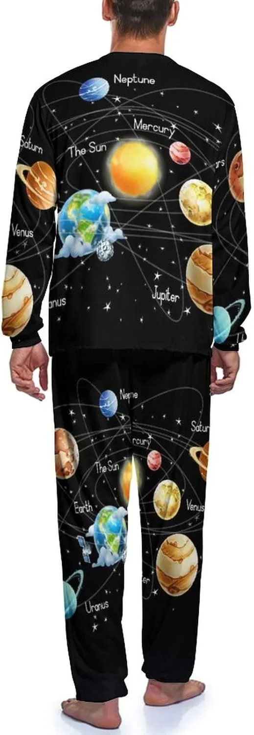 Oyihfvs Men's Pajama Set, Long Loungewear PJ Set, 2PCs Sleepwear Top & Bottom S-2XL