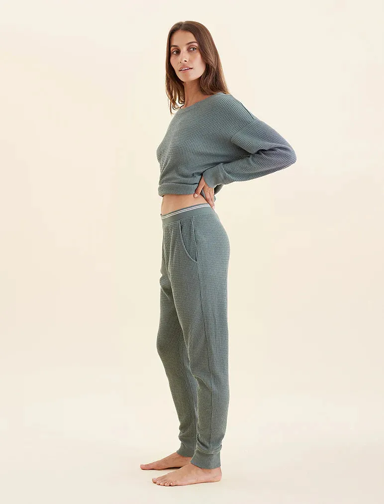Papinelle - Super Soft Waffle Exposed Elastic Jogger