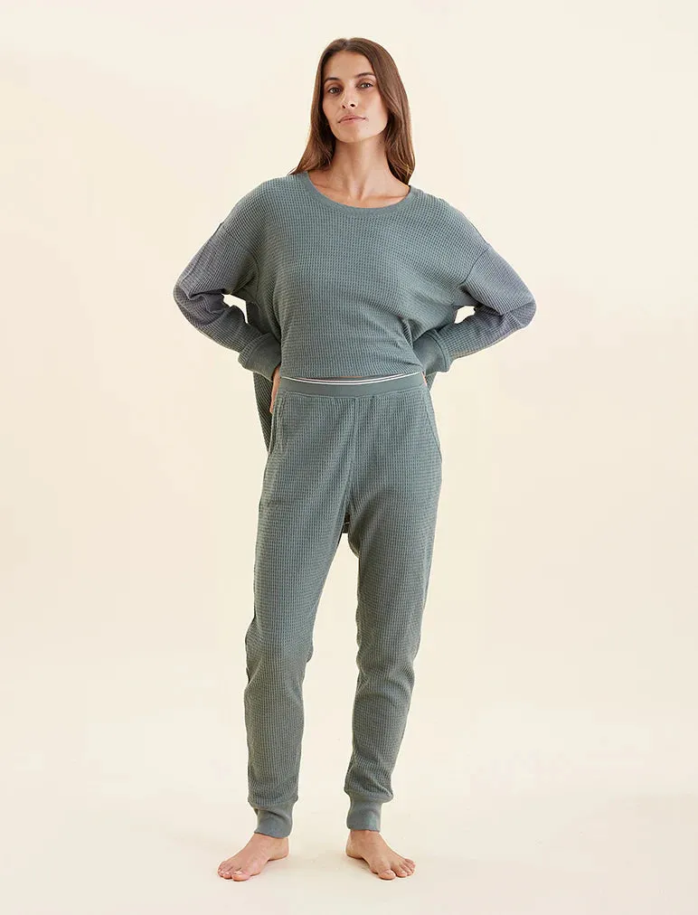 Papinelle - Super Soft Waffle Exposed Elastic Jogger