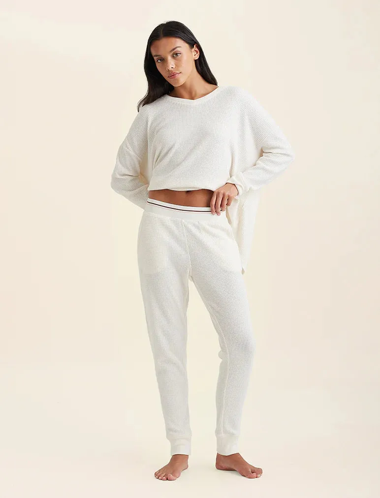 Papinelle - Super Soft Waffle Exposed Elastic Jogger