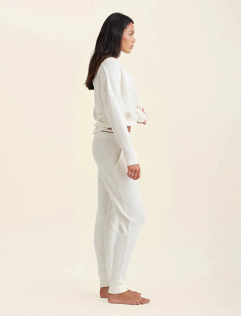 Papinelle - Super Soft Waffle Exposed Elastic Jogger