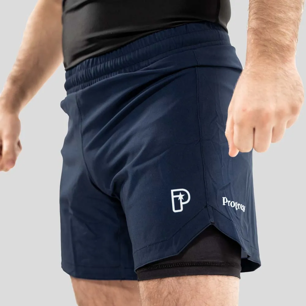 Progress Profile Hybrid Grappling Shorts Navy