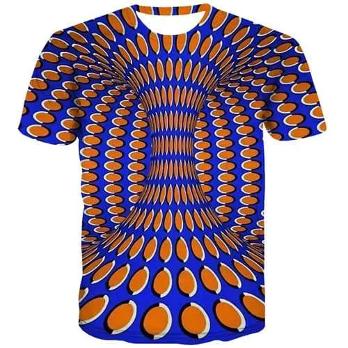 Psychedelic T-shirt Men Dizziness Tshirts Cool Colorful T shirts Funny Cartoon T-shirts Graphic Harajuku Tshirts Casual