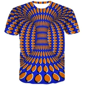 Psychedelic T-shirt Men Dizziness Tshirts Cool Colorful T shirts Funny Cartoon T-shirts Graphic Harajuku Tshirts Casual