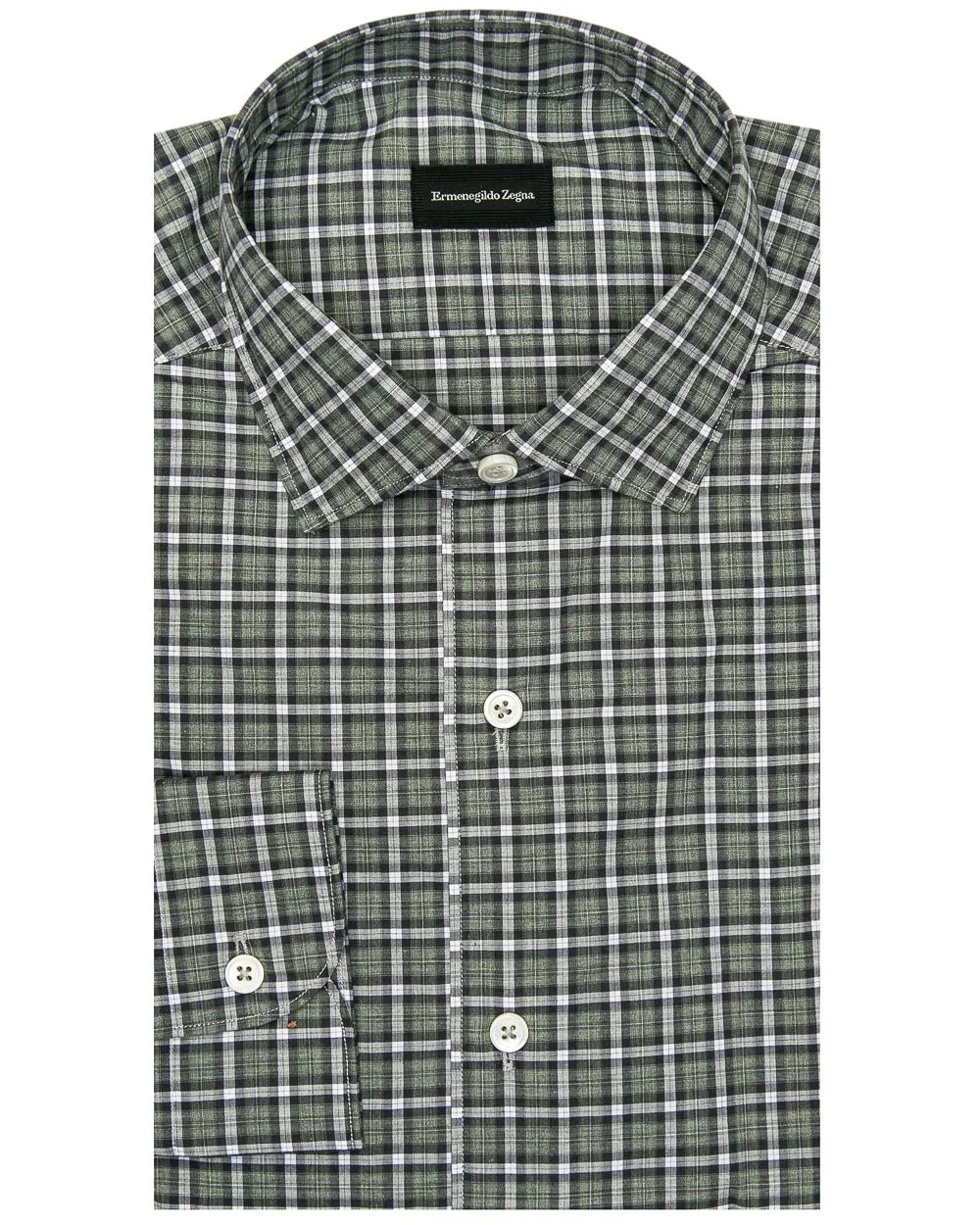 Sage Black and White Plaid Shirt
