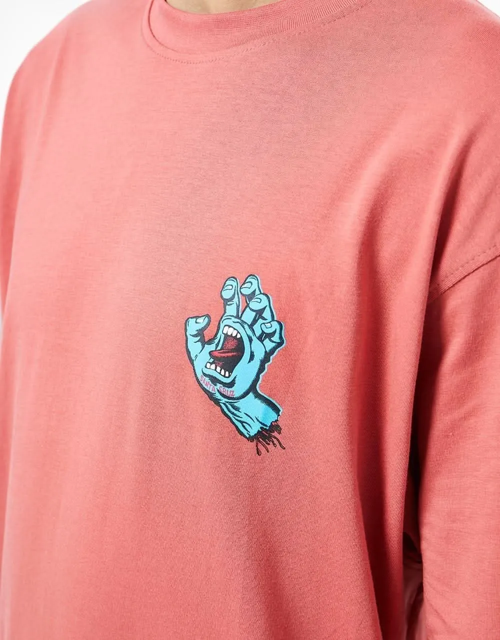 Santa Cruz Screaming Hand Chest T-Shirt - Astro Dust