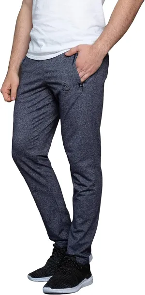 SCR SPORTSWEAR Men's Sweatpants with Pockets Tapered Slim Athletic Joggers Open Bottom Activewear Lounge Pants 33 Inseam (S/33L, Heather Grey-K536)
