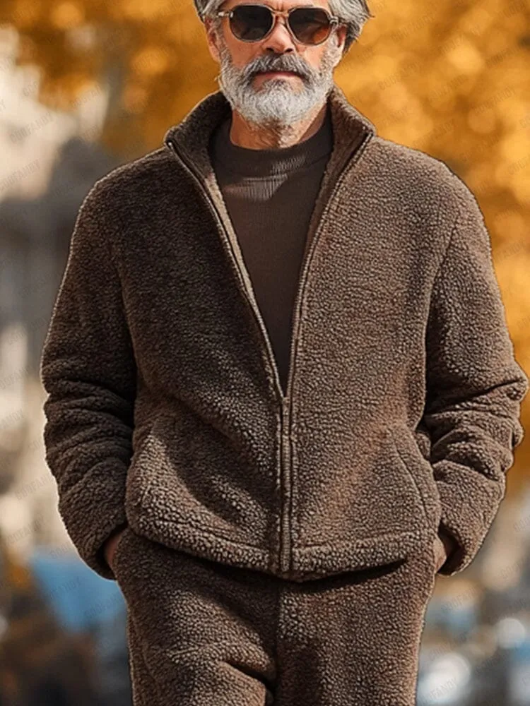Soft Polar Fleece Jacket Pants Set
