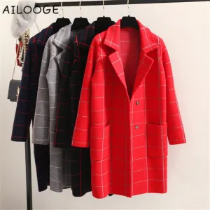 Spring Autumn Women's Wool Trench