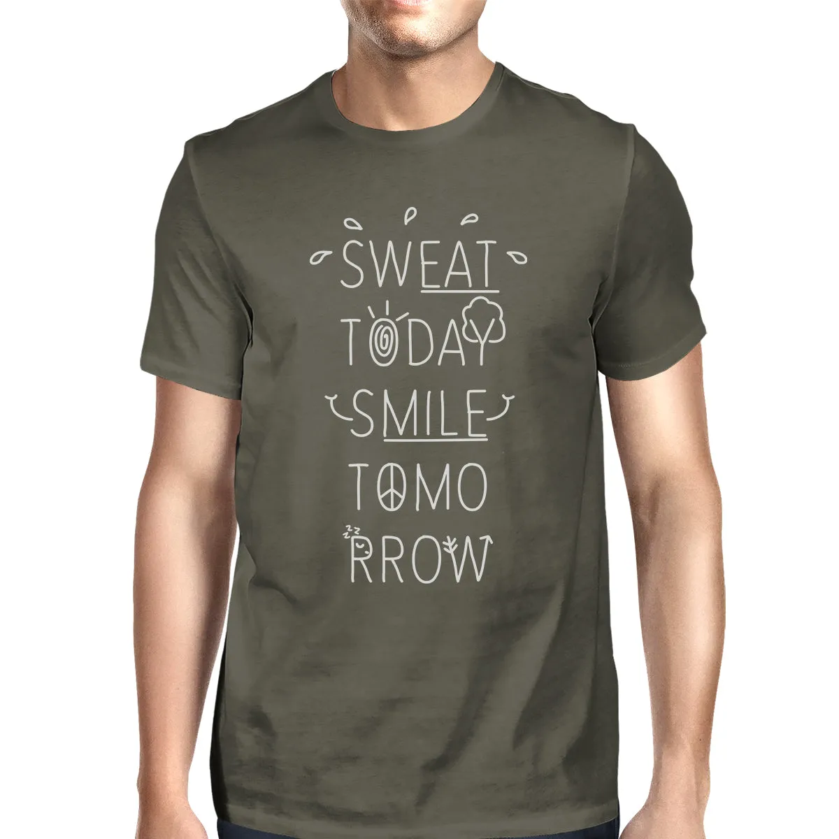 Sweat Smile Mens Funny Workout Tee Shirt For Workout Lovers T-Shirt