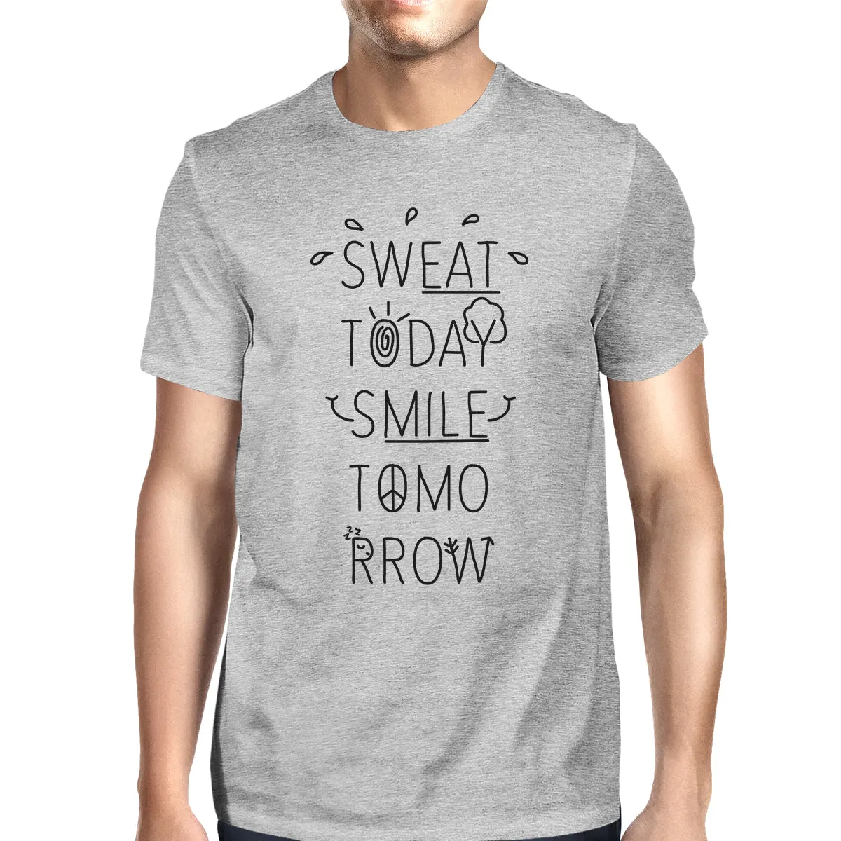 Sweat Smile Mens Funny Workout Tee Shirt For Workout Lovers T-Shirt
