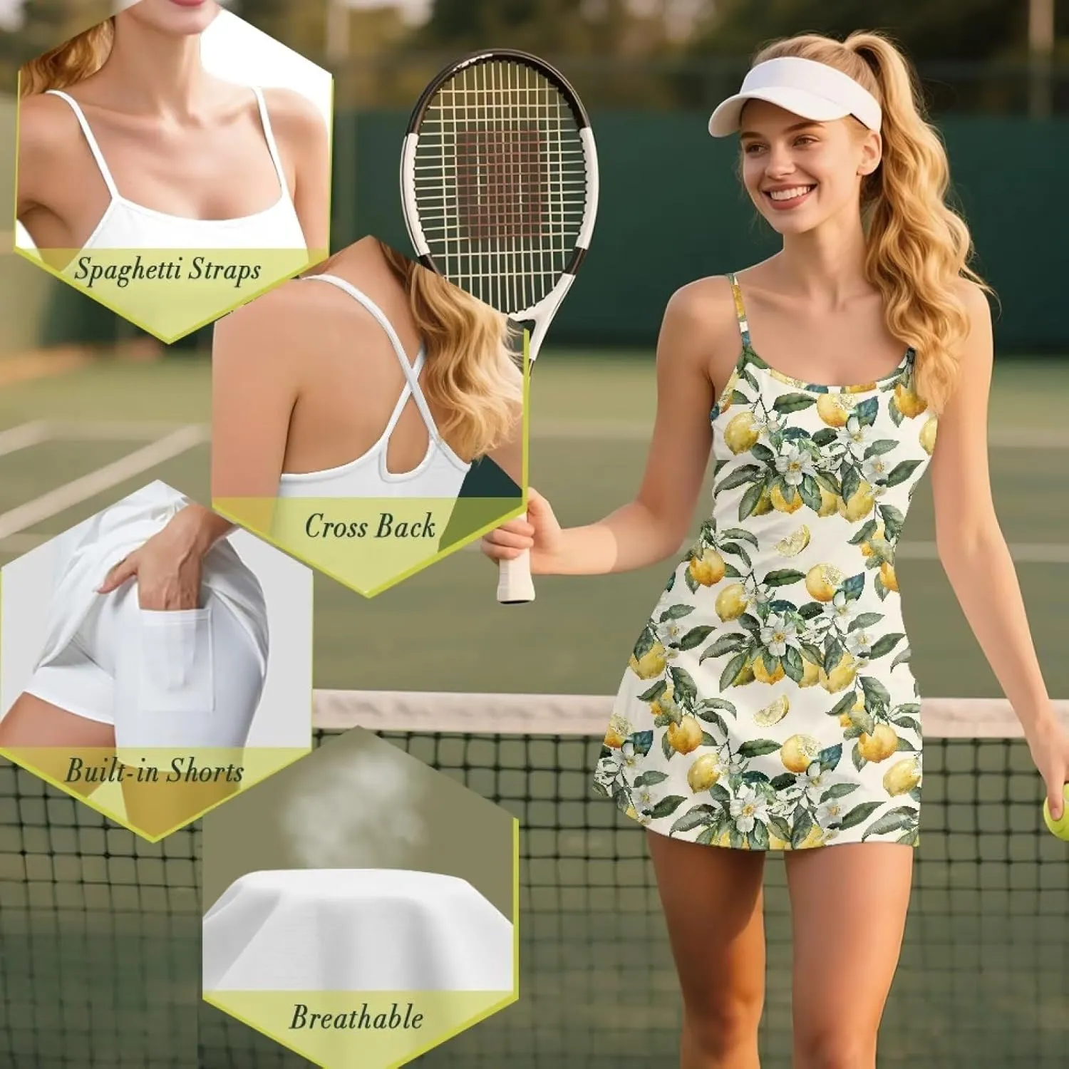 Tennis Dress for Women Summer Casual 2 in 1 Golf Skort Sport Workout Athletic Outfits with Built in Short XS-2XL