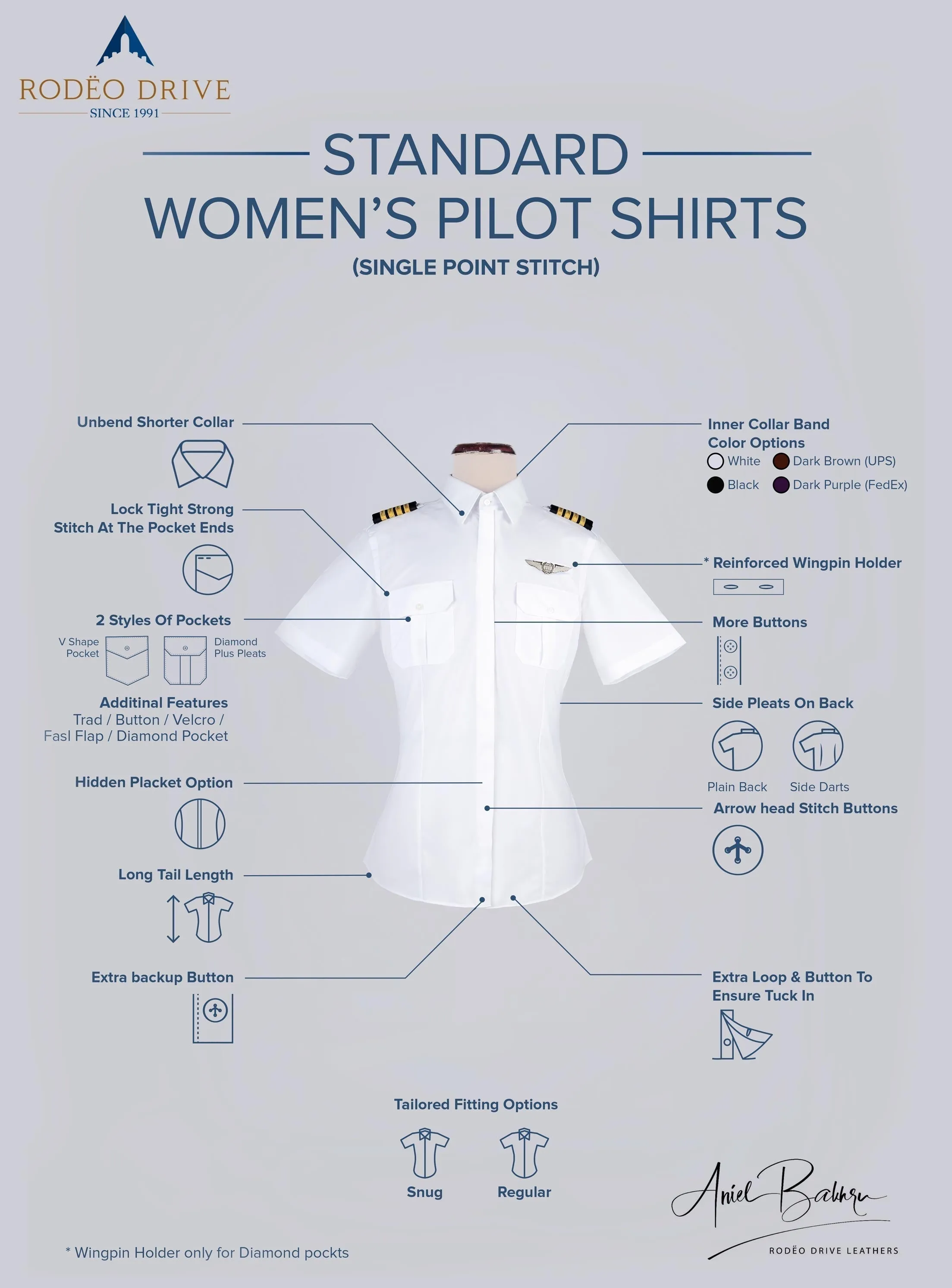 UPS Short Sleeve Standard Women's Pilot Shirt