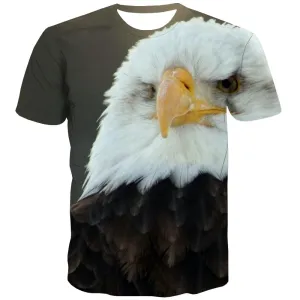 USA T-shirt Men Animal T shirts Funny Raptor Tshirts Casual Fly Shirt Print Eagle T-shirts Graphic