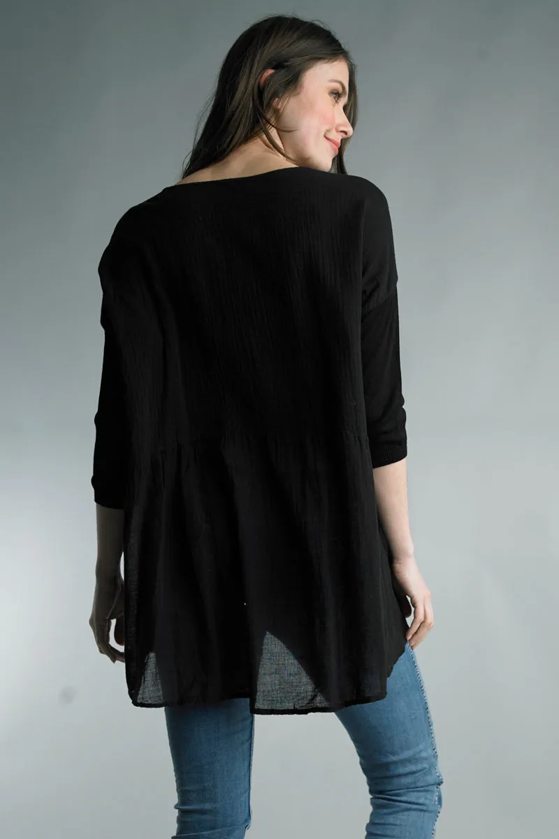 V Neck Combo Tunic