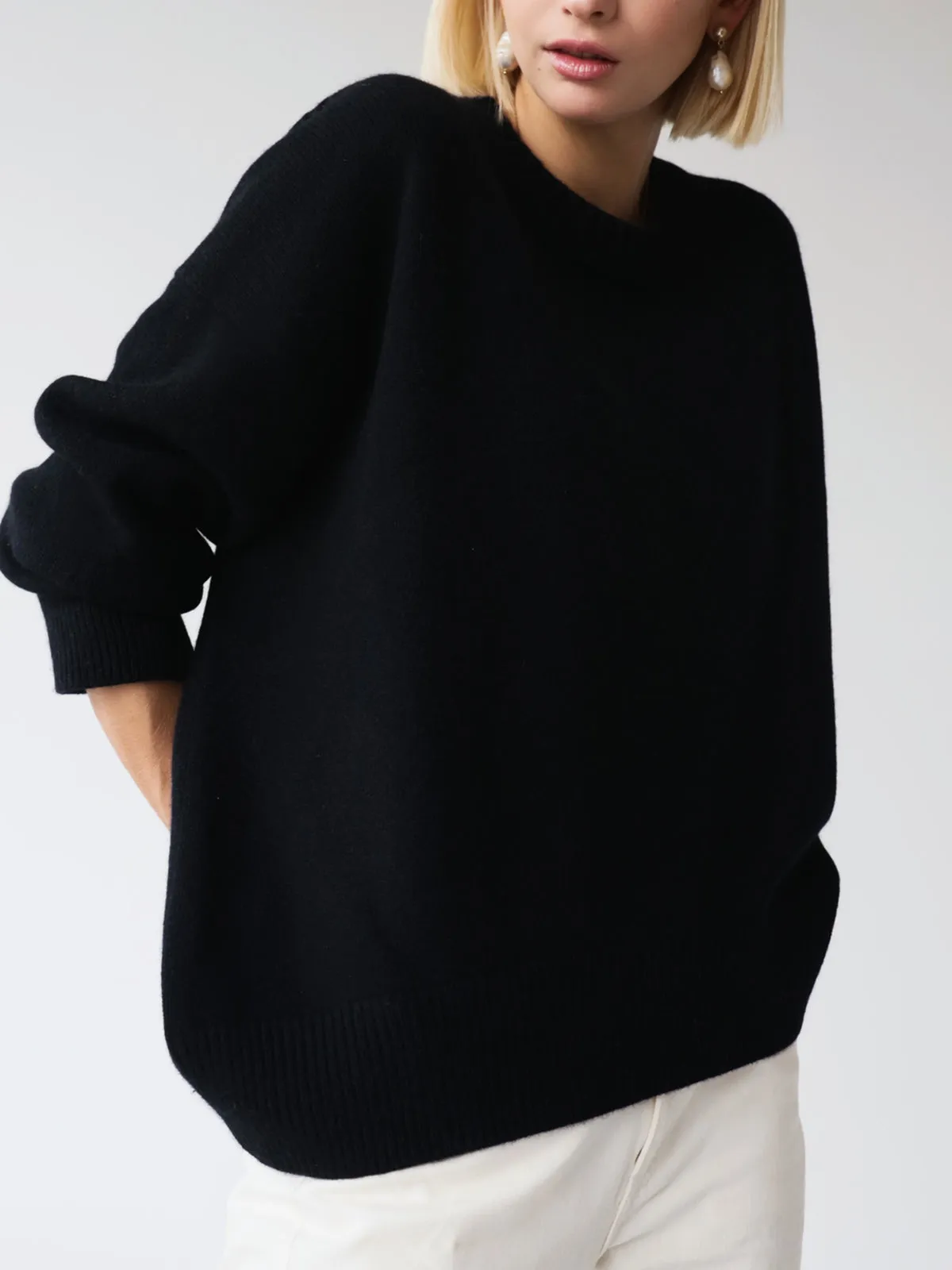 Wenkouban-Christmas Thanksgiving outfits_Candyfloss Oversized Graceful Pullover Sweater