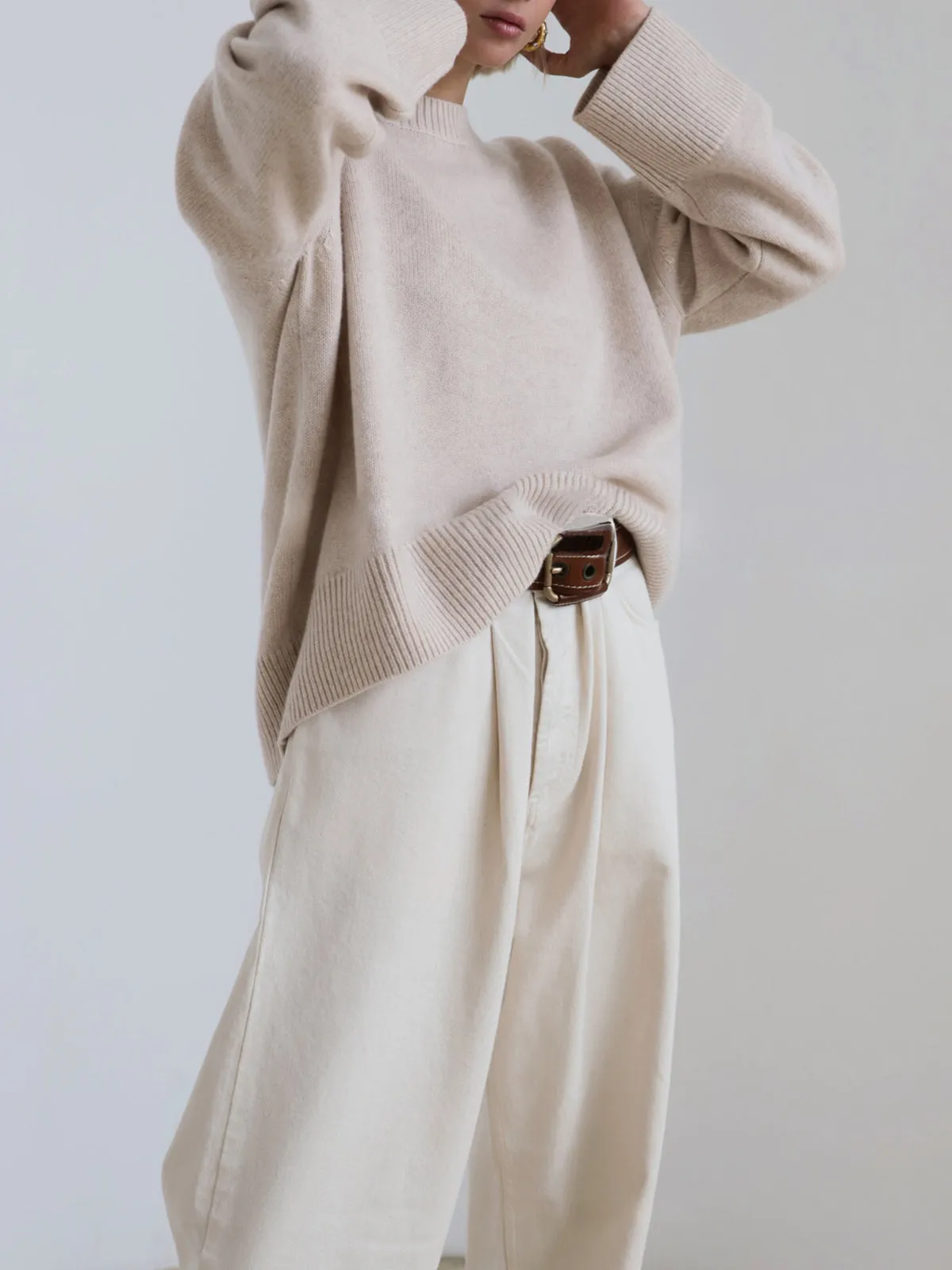 Wenkouban-Christmas Thanksgiving outfits_Candyfloss Oversized Graceful Pullover Sweater