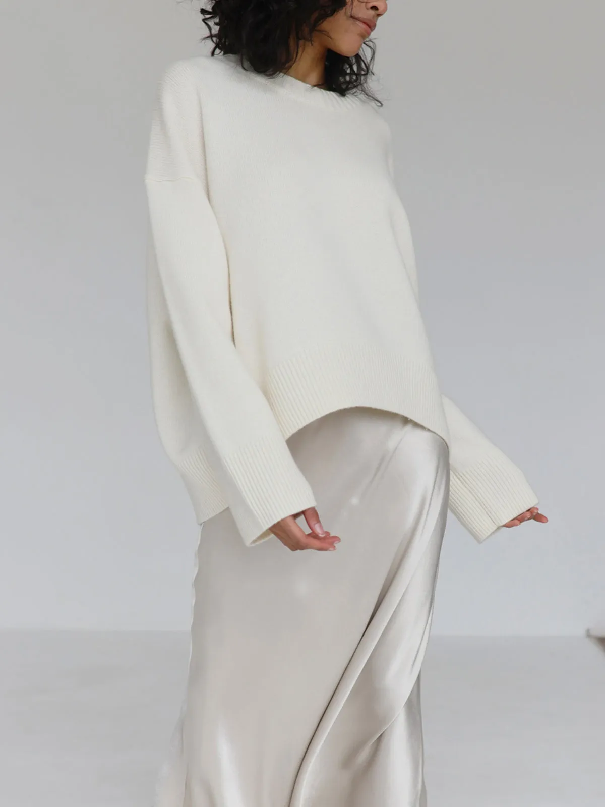 Wenkouban-Christmas Thanksgiving outfits_Candyfloss Oversized Graceful Pullover Sweater