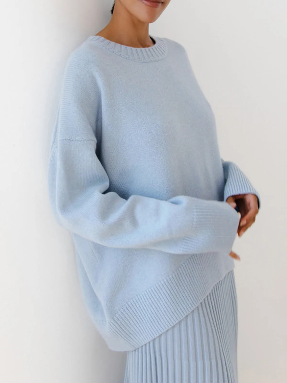 Wenkouban-Christmas Thanksgiving outfits_Candyfloss Oversized Graceful Pullover Sweater