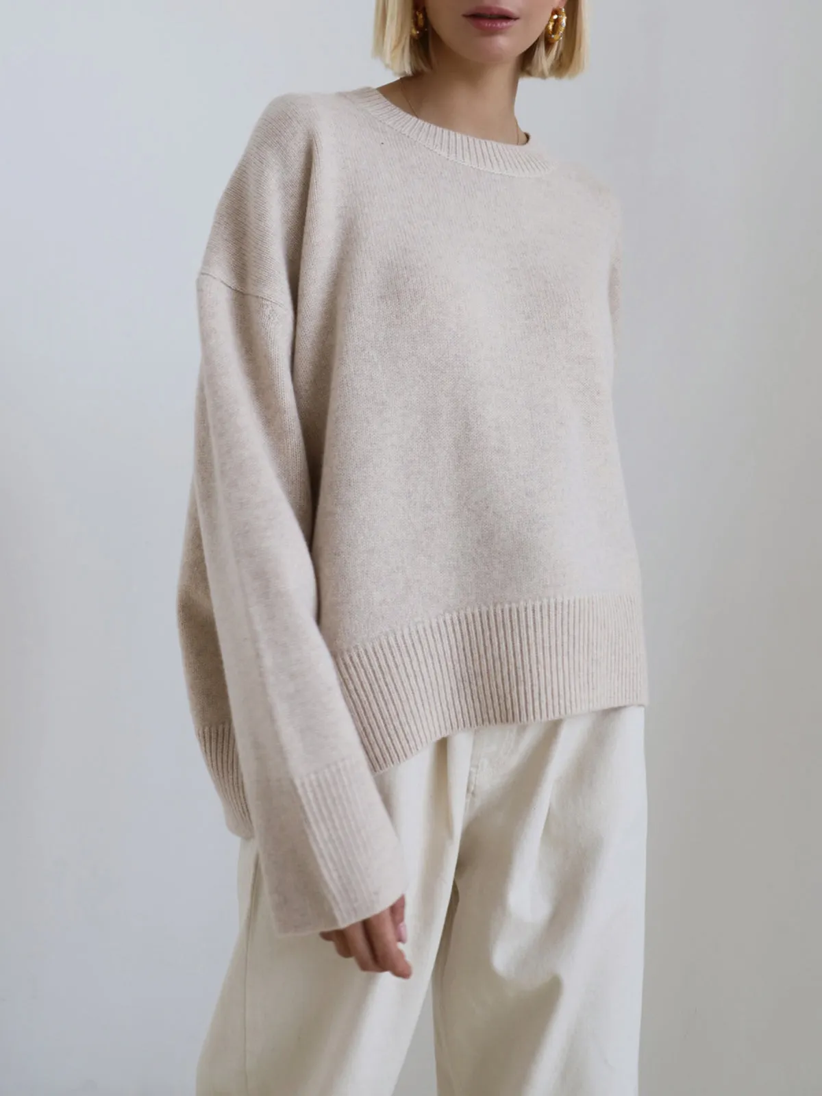 Wenkouban-Christmas Thanksgiving outfits_Candyfloss Oversized Graceful Pullover Sweater
