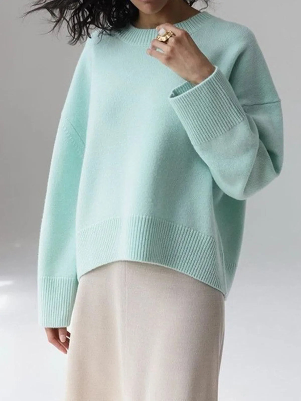 Wenkouban-Christmas Thanksgiving outfits_Candyfloss Oversized Graceful Pullover Sweater