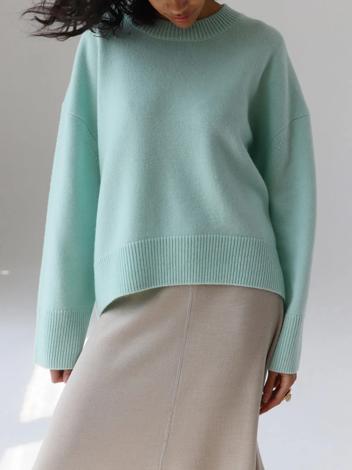 Wenkouban-Christmas Thanksgiving outfits_Candyfloss Oversized Graceful Pullover Sweater