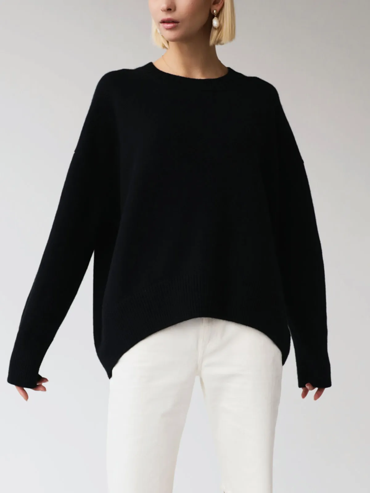 Wenkouban-Christmas Thanksgiving outfits_Candyfloss Oversized Graceful Pullover Sweater