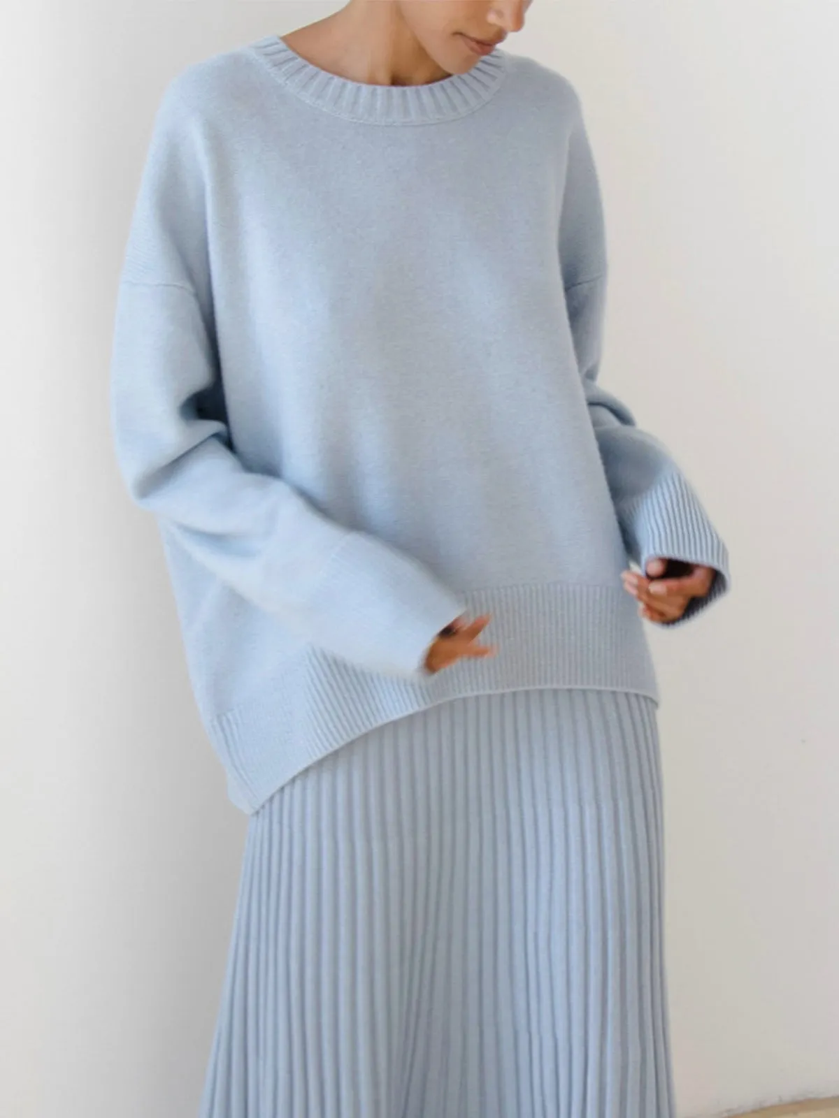 Wenkouban-Christmas Thanksgiving outfits_Candyfloss Oversized Graceful Pullover Sweater