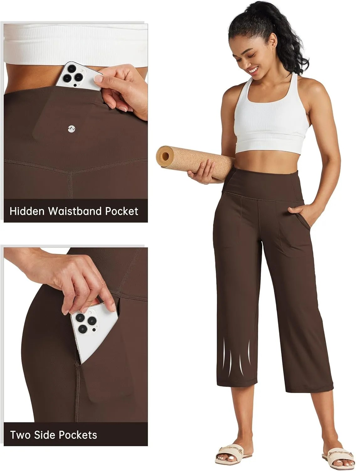 Willit Women's Yoga Capris Pants High Waist Leggings Athletic Exercise Workout Crop Capris Quick Dry 23"
