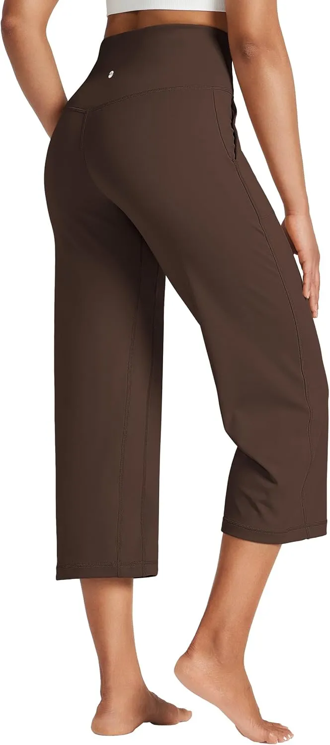 Willit Women's Yoga Capris Pants High Waist Leggings Athletic Exercise Workout Crop Capris Quick Dry 23"