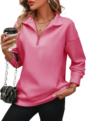 WMZCYXY Womens Oversized Sweatshirt Half Zip Hoodies Fall Fashion Pullover Long Sleeve Sweatshirt Outfits 2024 Y2k Clothes