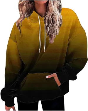 Women's 2025 Retro Tie Dye Drawstring Hoodies y2k Oversized Sweatshirts Drop Shoulder Long Sleeve Pullover Hoody Tops