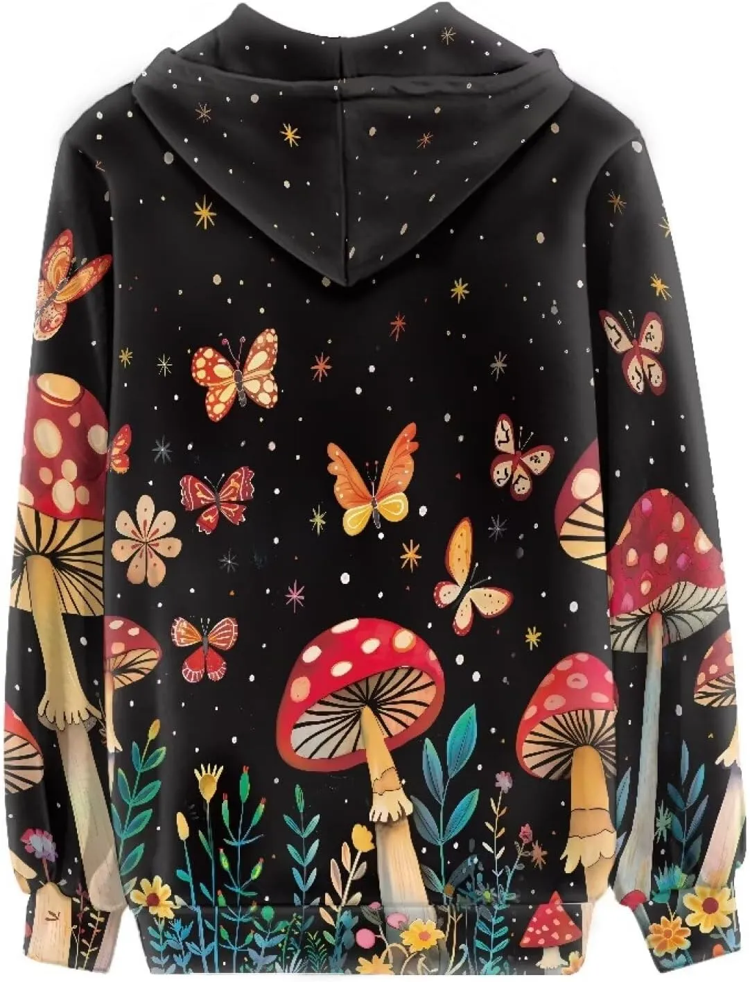 Women's Full Zip Long Sleeve Sweatshirts Casual Zip Up Hoodie Drawstring Y2K Teen Girls Hoody