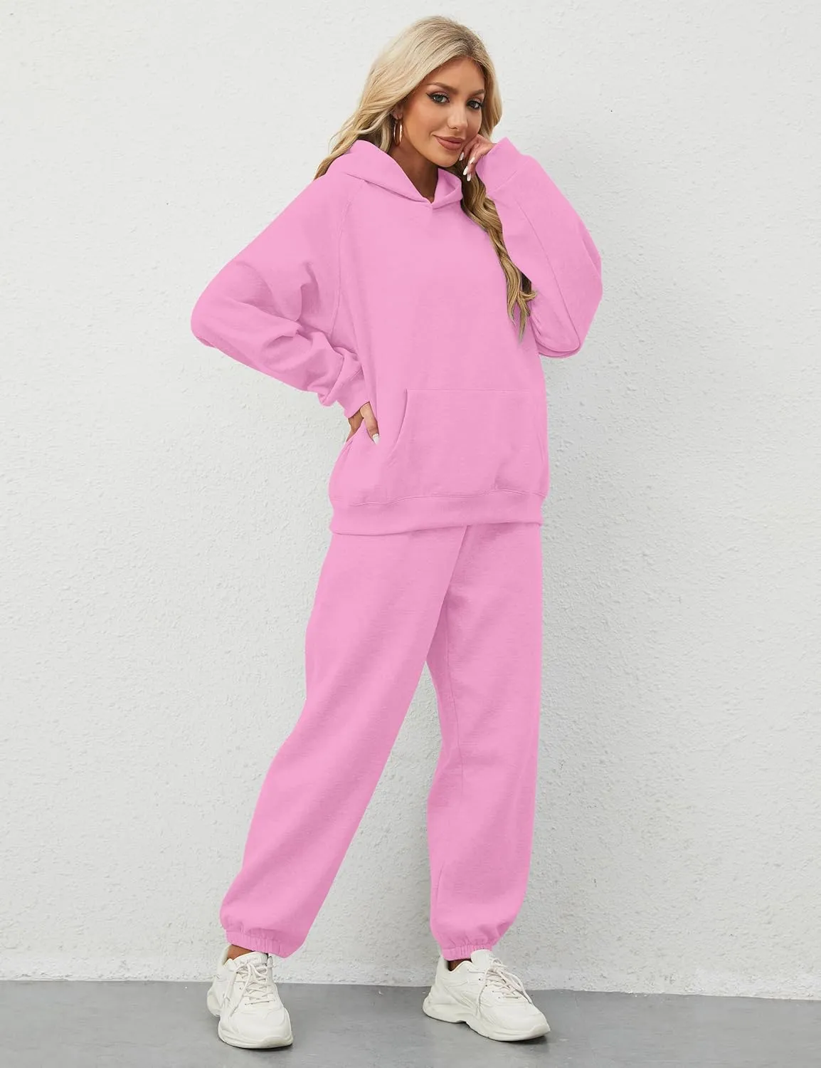 Women's Hoodie and Sweatpants Set for Women 2 Piece Outfits Tracksuit Oversized Sweatshirt and High Waist Sweatpants