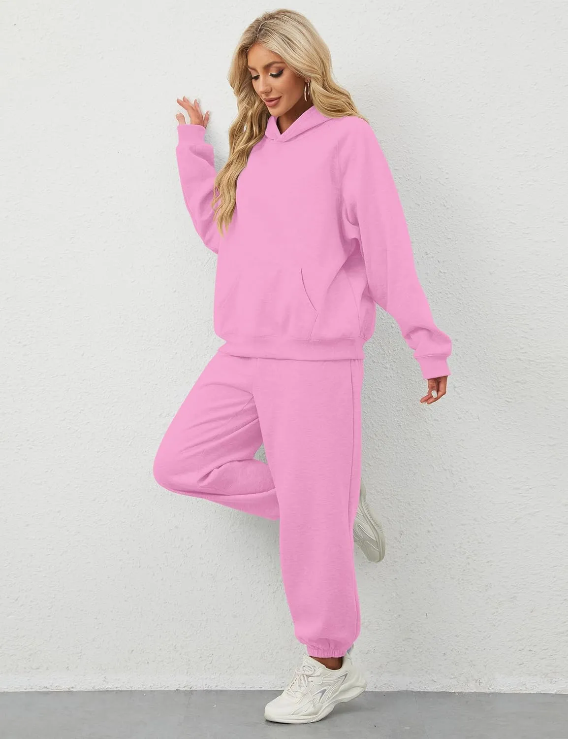 Women's Hoodie and Sweatpants Set for Women 2 Piece Outfits Tracksuit Oversized Sweatshirt and High Waist Sweatpants