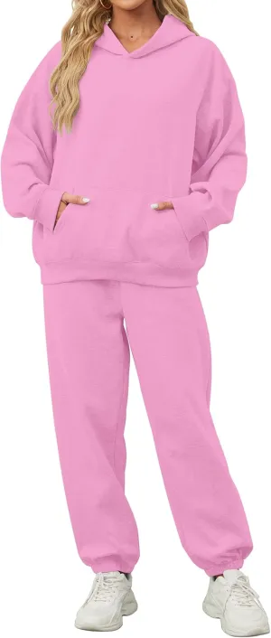 Women's Hoodie and Sweatpants Set for Women 2 Piece Outfits Tracksuit Oversized Sweatshirt and High Waist Sweatpants
