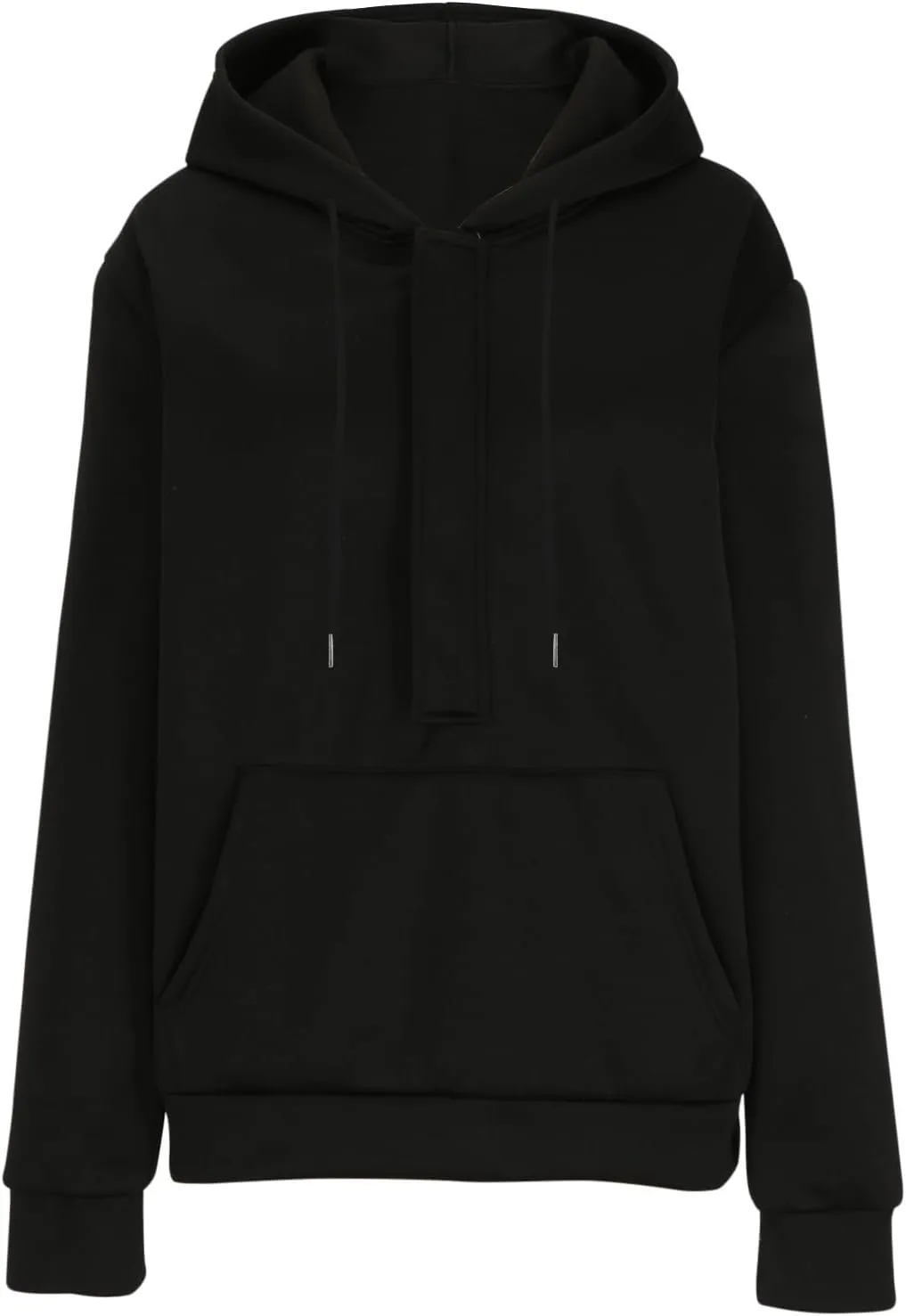 Womens Oversize Hoodies Basic Solid Sweatshirts Long Sleeve Half Zip Collar Drawstring Pullover with Kangaroo Pockets