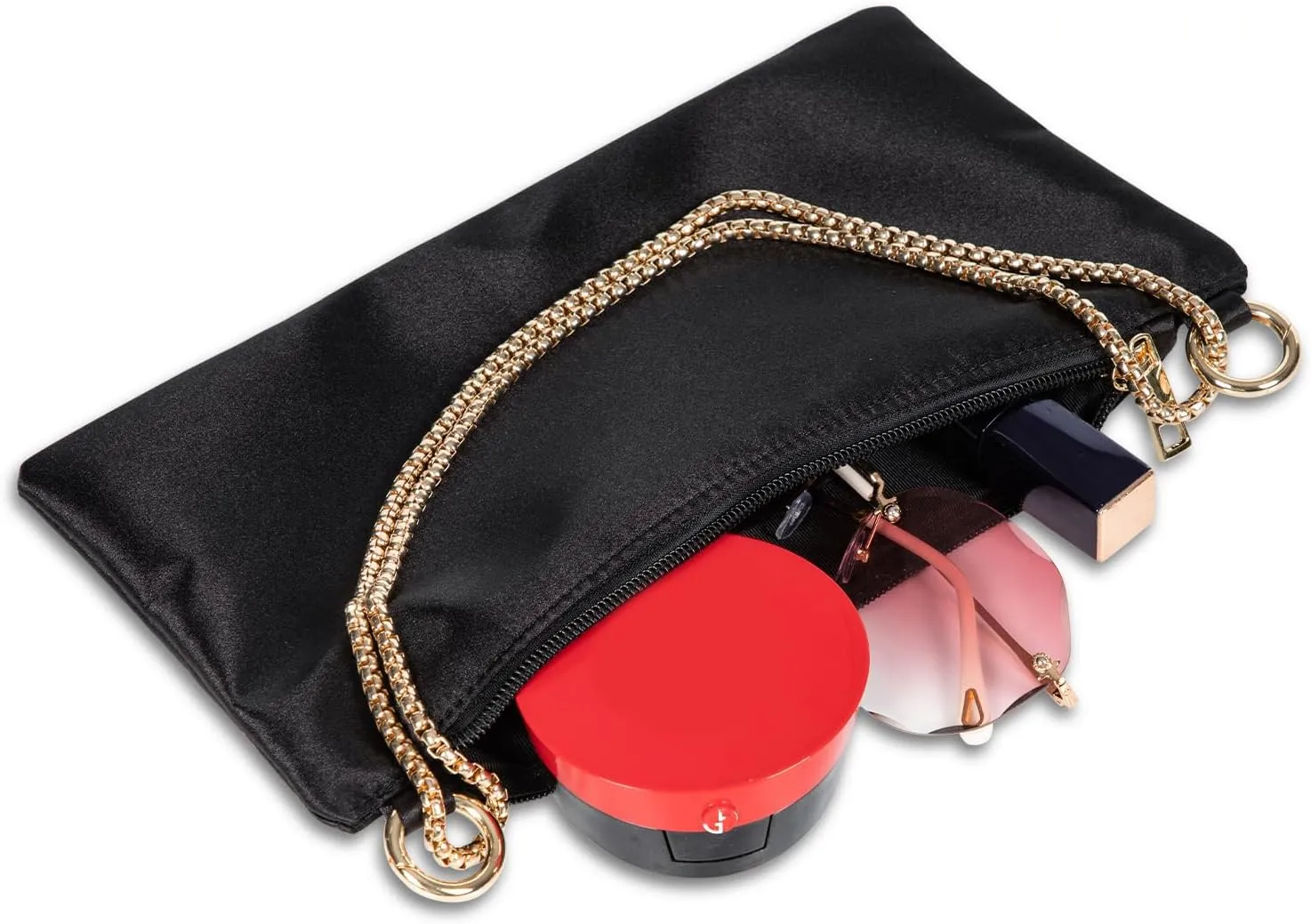 Womens Satin Evening Bag Clutch Purse Handbag for Women Wedding Shoulder Bag with 2 Chains for Formal Cocktail Party